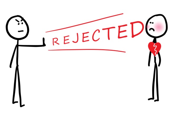 One stick person rejecting another one